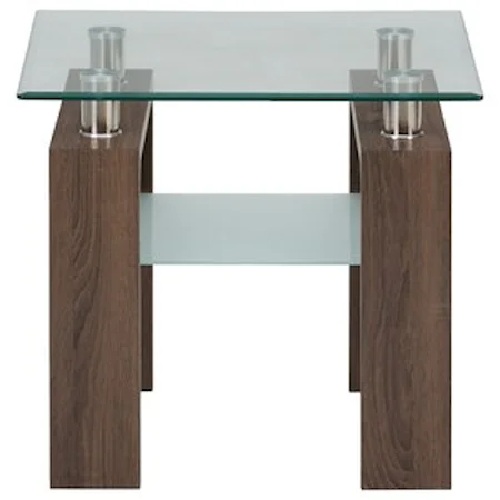 End Table with Glass Top